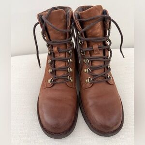 Born Brown Leather Lace-Up Boots